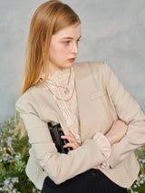 ラインノーカラージャケット / Line No-collar Jacket (2colors)
