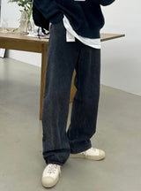 ナーブスノーブルーセミデニムパンツ / NERB SNOW BLUE SEMI DENIM PANTS(ONE COLOR)