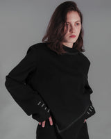 Fabric Mix Mannish Sweatshirt (6676027768950)