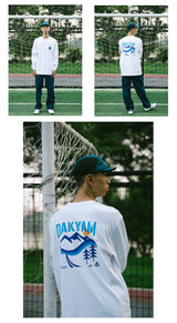 DAKYAM 2023 AW チェイシングホワイトドラゴンスキーグラフィックヘビーウェイトロングTシャツ