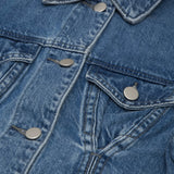 ピンタックミッドブルーデニムジャケット/WORN PINTUCK MID BLUE DENIM JACKET [6076]