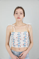 セット ハイティーンノースリーブクロップトップス&シュシュ / SET Highteen Sleeveless Crop Top Scrunchie Blue