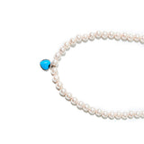 [NIROSERENDIPITY] HEART TURQUOISE PEARL NECKLACE (6658085453942)