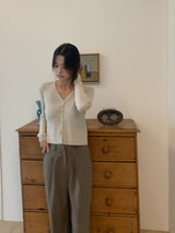 Milk Soft V neck Ribbed Cardigan