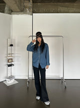 Bold denim loose fit shirt