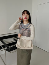 ヴィンセント カラー マッチング クロップド Tシャツ /  color matching cropped T-shirt (2color)