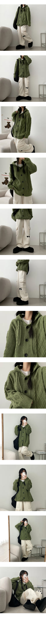 Chid Embroidery Heart Wool Soft Cargo Jogger Pants