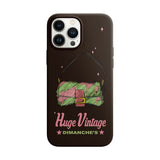 フェイクファーバッグアイフォンケース/GREEN & PINK FAKE FUR BAG CASE (BROWN)