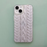 CABLE KNIT HARD JELL CASE_WHITE