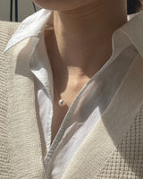 [92.5silver] single pearl necklace (2sizes)