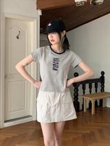 レタリング 半袖 プリント レタリング Tシャツ・カットソー