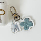 odd-eye cat & clover keyring set (6657255866486)