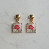 ザアンティークローズスクエアイヤリング / The Antique Rose Square Earring