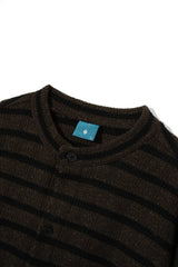 クレムカラーレスカーディガンシャツ/Creme collarless cardigan shirt C6 Brown&Black