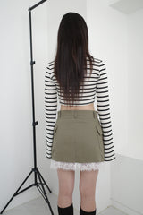 リーズクロップストライプカーディガン / Leeds Crop Stripe CD (2 colors)