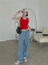 ストライプバンディングデニムパンツ/striped banding denim pants