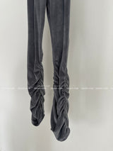 velvet shirring bootcut pants