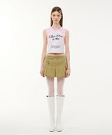 ダブルハートスリーブレスクロップトップ / Double Heart Sleeveless Crop Top _ Pink