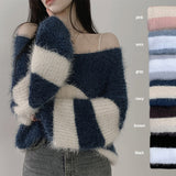 Maji Dangara Loose Fit Angora V-Neck Knitwear (6 colors)