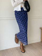 Kimo y2k retro check long skirt