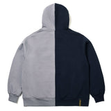 ハーフカラーオーバーサイズヘビースウェットフーディー/22 HALF COLOR OVERSIZED HEAVY SWEAT HOODIE NAVY GREY