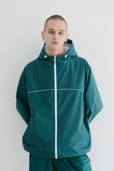 ラウンドラインフーデッドジャケット/BSR2223FWJK046 ROUND LINE HOODED JACKET GREEN