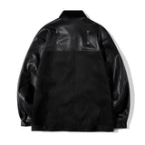 セミオーバーフィットブレンディングレザージャケット/Semi Overfit Blending Leather Suede Jacket J16 Black (6604005179510)