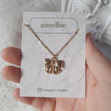 Lovely Ribbon Layered Necklace - Gold