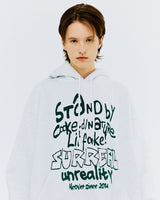 オーバーサイズタイポフーディー/OVER SIZE TYPO HOODIE-WHITE MELANGE