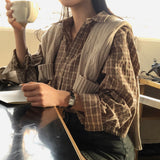 [BELLIDE MADE] カジュアルクロップドチェックシャツ