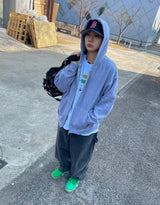 ピグメントフードジップアップ