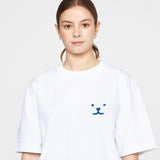 パピーフェイスぶるースモールドローイングショートスリーブT / Puppy Face Blue Small Drawing Smile Short Sleeve Tee