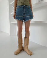 レイヤードショートデニムパンツ/Layered Short Denim Pants