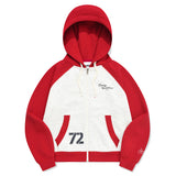 COLOR MIX RAGLAN HOODIE ZIP UP [RED]