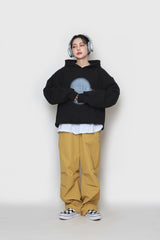 スプレーペインティングエンブロイダリーフーディ / Spray Painting Embroidered Hood