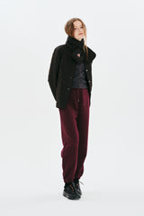 CHERRY QUILTING JACKET + MUFFLER SET [BLACK]