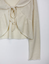 ラッフルカラーカーディガン/Ruffle collar cardigan (3color)