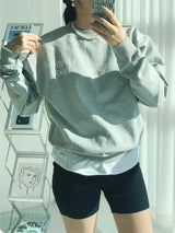 original logo sweat shirt. melange gray