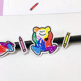 SILLY COLORFUL BEAR STICKER (6609832116342)