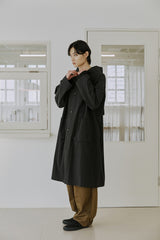ロングフードジコート / unisex long hood coat black