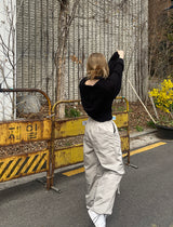マルチポケットジッパーストリングカーゴパンツ / multi-pocket zipper string cargo pants