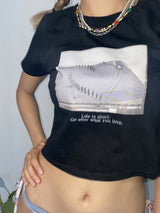Domino crop t-shirt - Black