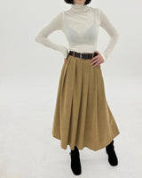 クリーンベルトロングスカート/Clean belt long skirt (2color)