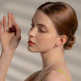 セラミックデイリーパールドロップピアス/Ceramic daily pearl drop earring(Pink)