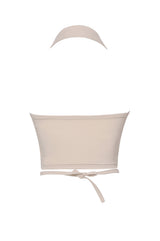 2ウェイカラースパンクロップスリーブレストップ/2-way collar span crop sleeveless top (beige)