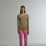 SECTION CUT PULLOVER_BEIGE