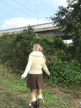 Aki Checkered Pleats Skirt