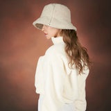 Monogram label fleece bucket hat