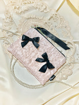 Glossy Organza Ribbon Zip-pouch (M)