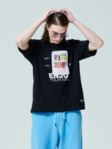キャンペ-ンTシャツ/[ENJOY YOUR MEAL] CAMPAIGN 1/2 T-SHIRT SKEWER _BLACK